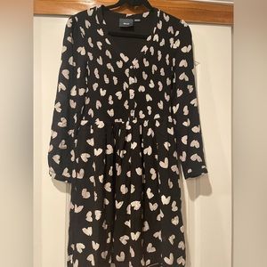 Anthropologie Maeve women’s medium ‘Banet’ black and white heart print dress